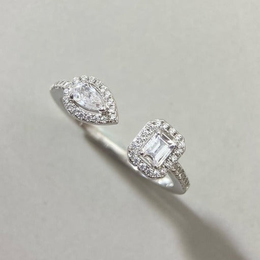 [Limara]MY TWIN TOI & MOI SILVER DIAMOND RING