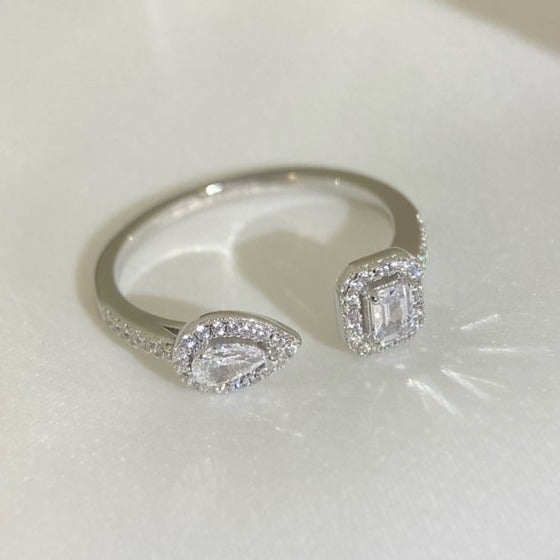 [Limara]MY TWIN TOI & MOI SILVER DIAMOND RING