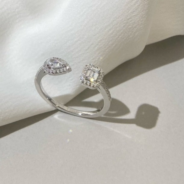 [Limara]MY TWIN TOI & MOI SILVER DIAMOND RING