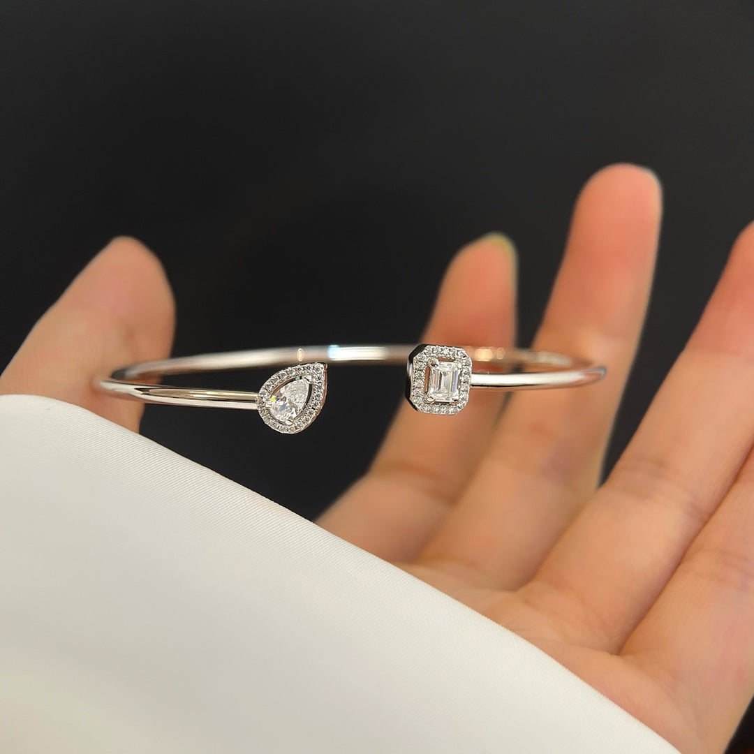 [Limara]JONC FLEX MY TWIN TOI & MOI SILVER DIAMOND BRACELET