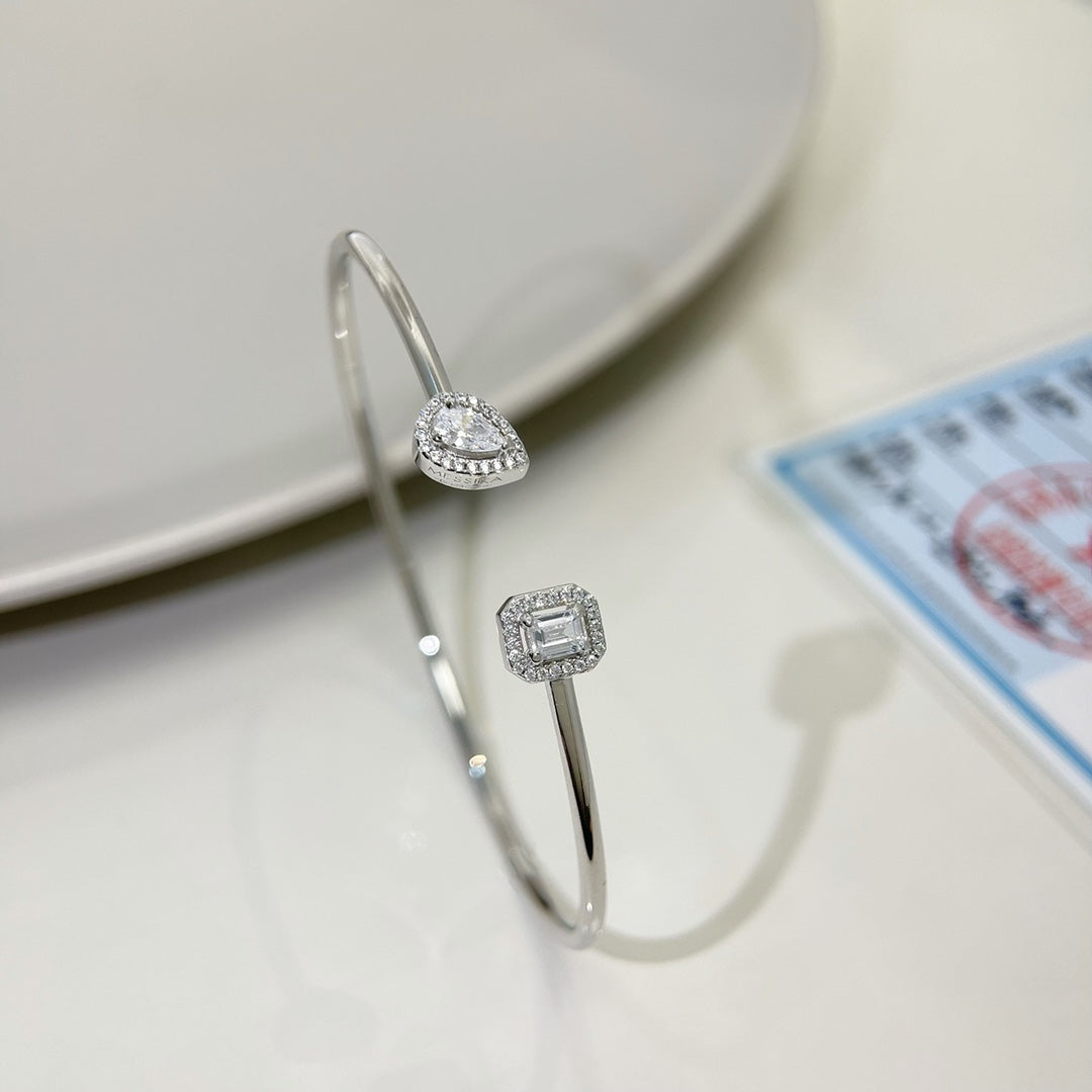 [Limara]JONC FLEX MY TWIN TOI & MOI SILVER DIAMOND BRACELET
