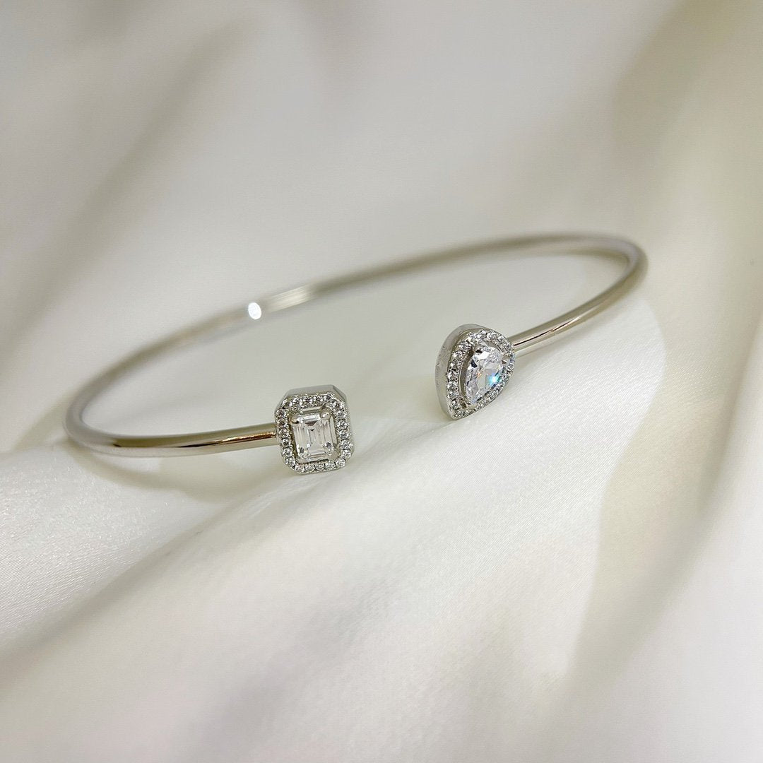 [Limara]JONC FLEX MY TWIN TOI & MOI SILVER DIAMOND BRACELET
