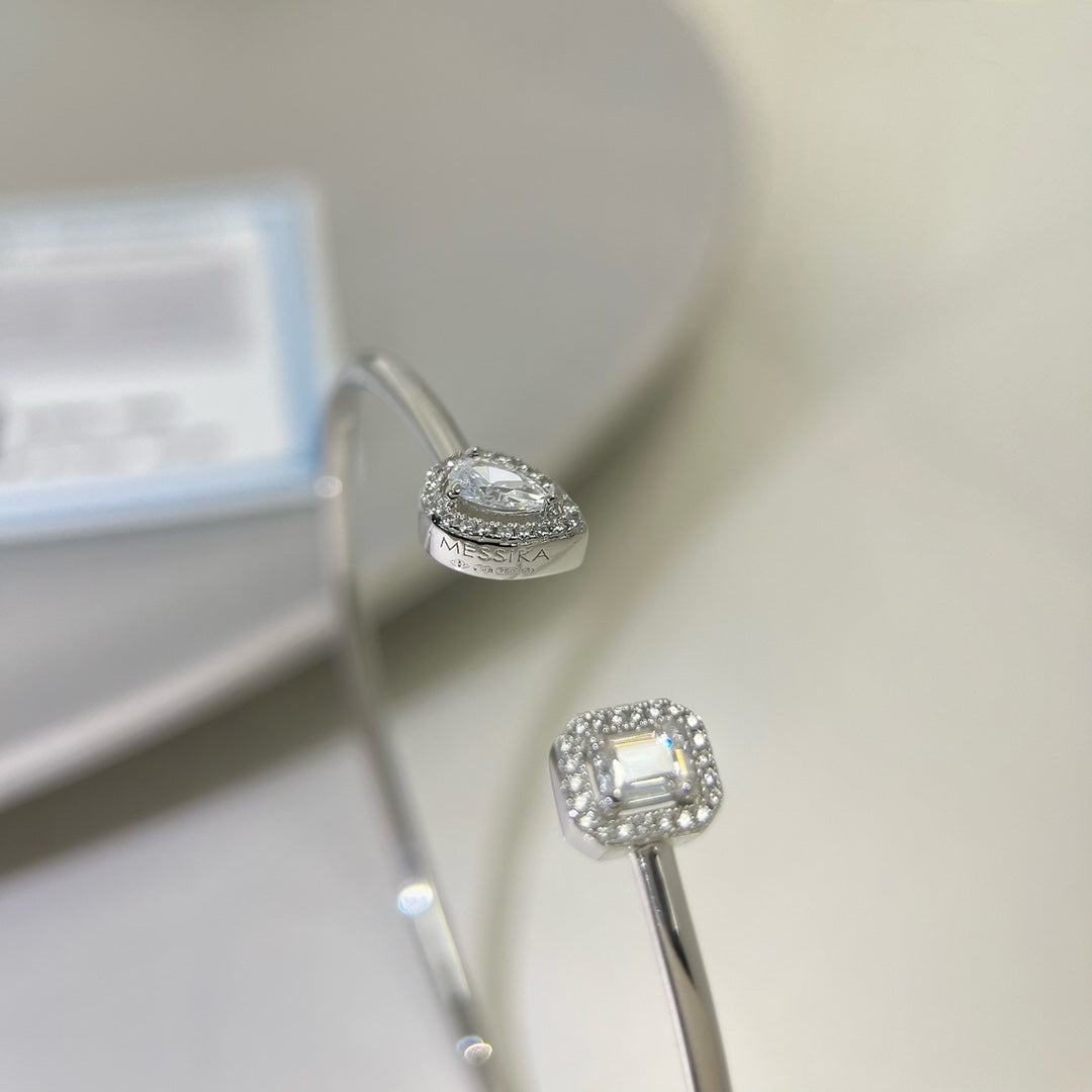 [Limara]JONC FLEX MY TWIN TOI & MOI SILVER DIAMOND BRACELET
