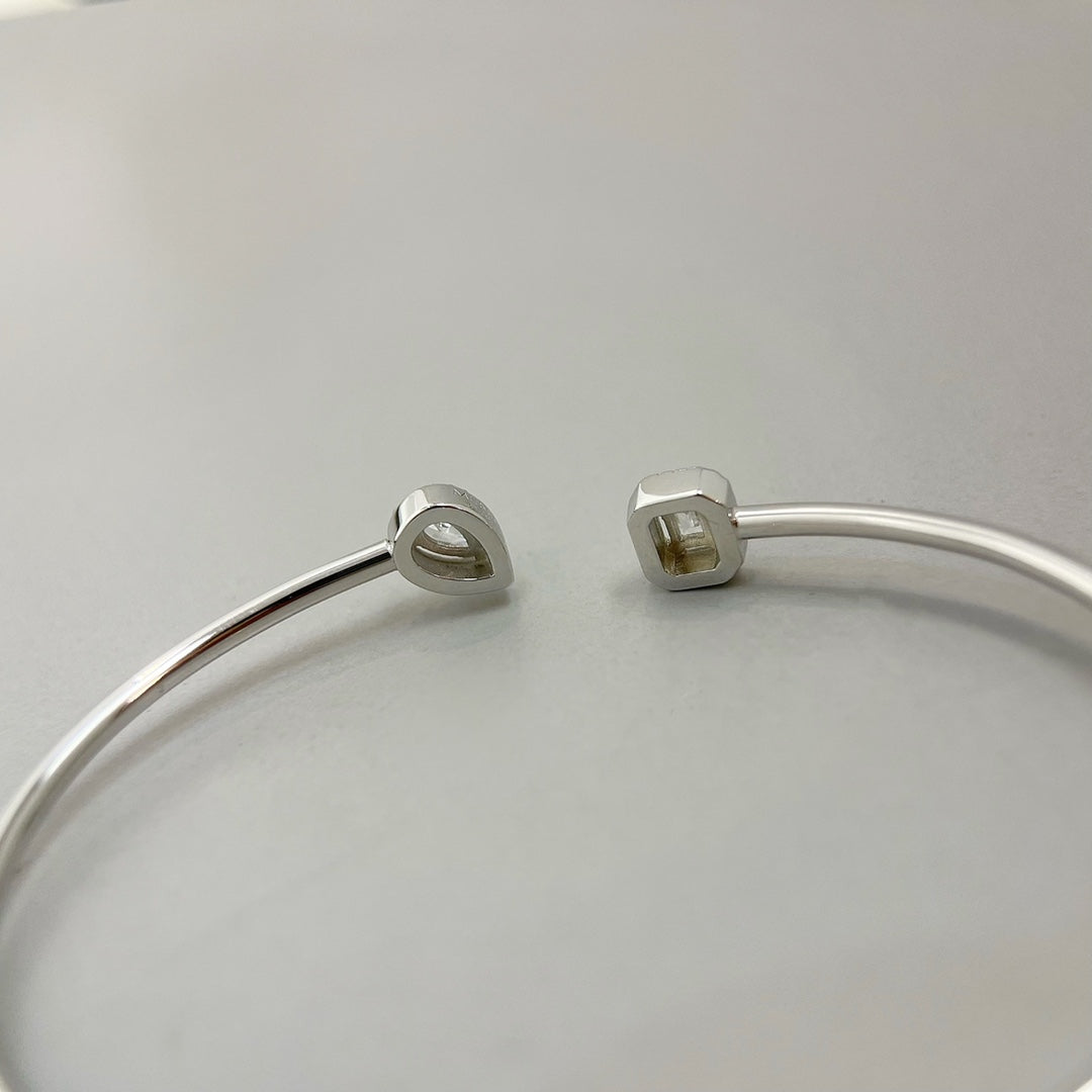 [Limara]JONC FLEX MY TWIN TOI & MOI SILVER DIAMOND BRACELET