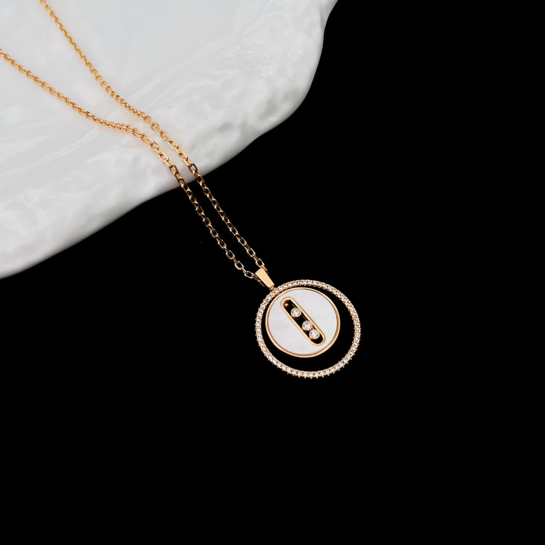 [Limara]LUCKY MOVE MM NACRE BLANCHE DIAMOND NECKLACE