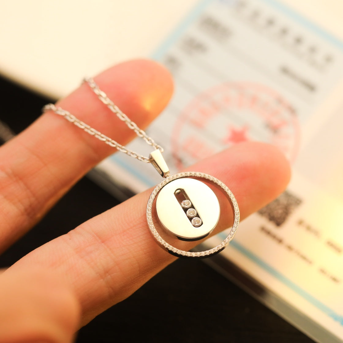 [Limara]LUCKY MOVE MM SILVER DIAMOND NECKLACE