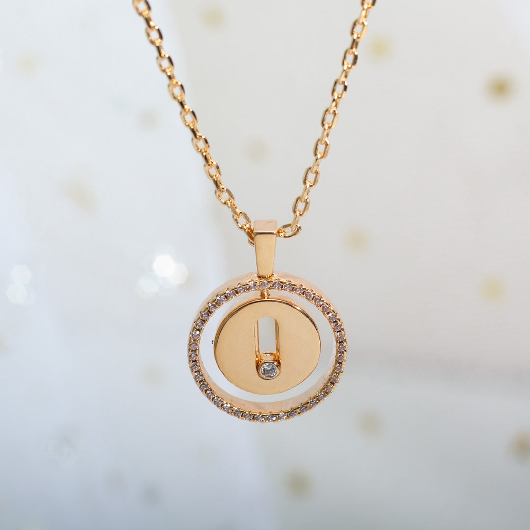 [Limara]LUCKY MOVE PM NECKLACE PINK GOLD DIAMOND