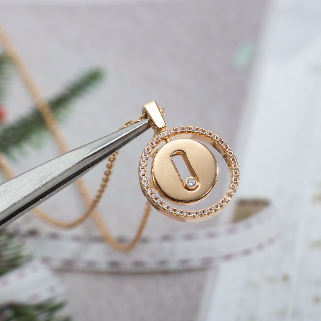 [Limara]LUCKY MOVE PM NECKLACE PINK GOLD DIAMOND