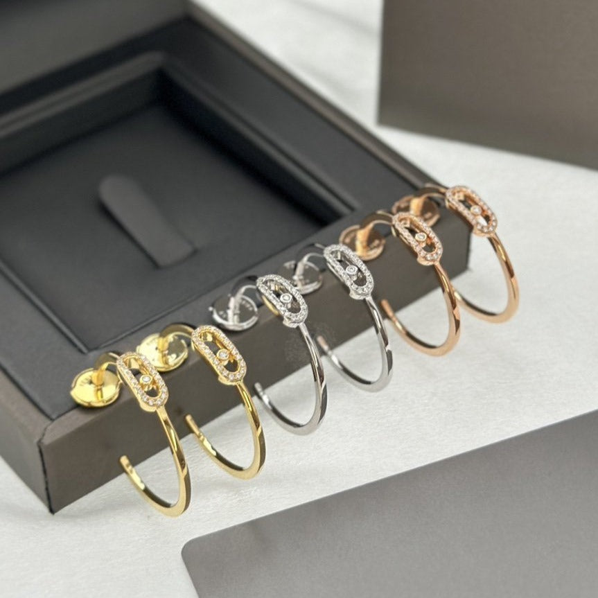 [Limara]CREOLES MOVE UNO PM DIAMOND EARRINGS