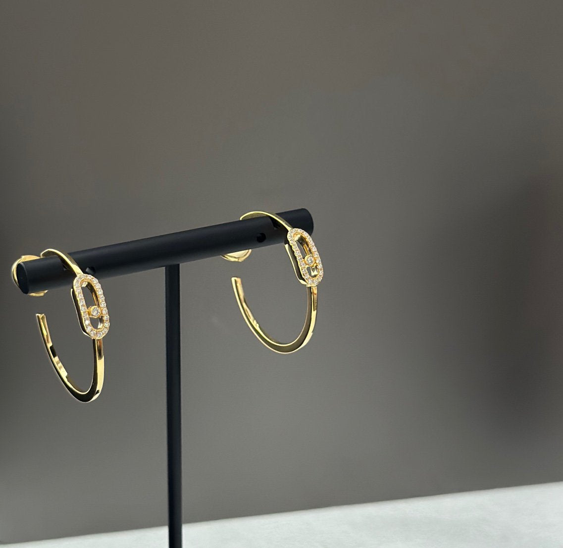 [Limara]CREOLES MOVE UNO PM DIAMOND EARRINGS