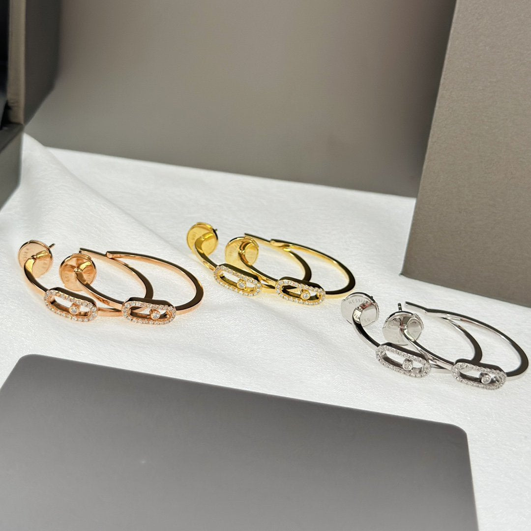 [Limara]CREOLES MOVE UNO PM DIAMOND EARRINGS