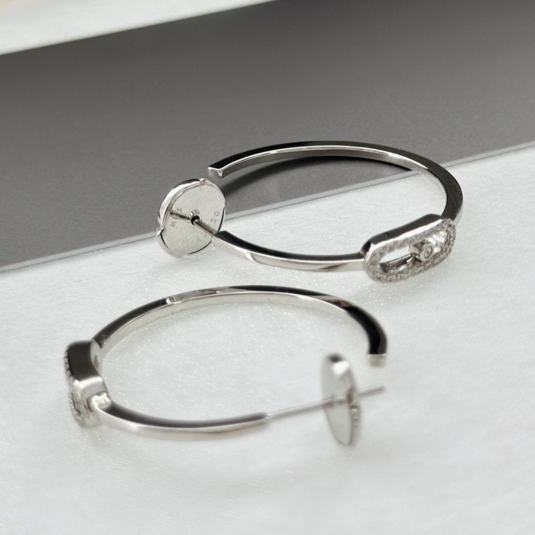 [Limara]CREOLES MOVE UNO PM DIAMOND EARRINGS