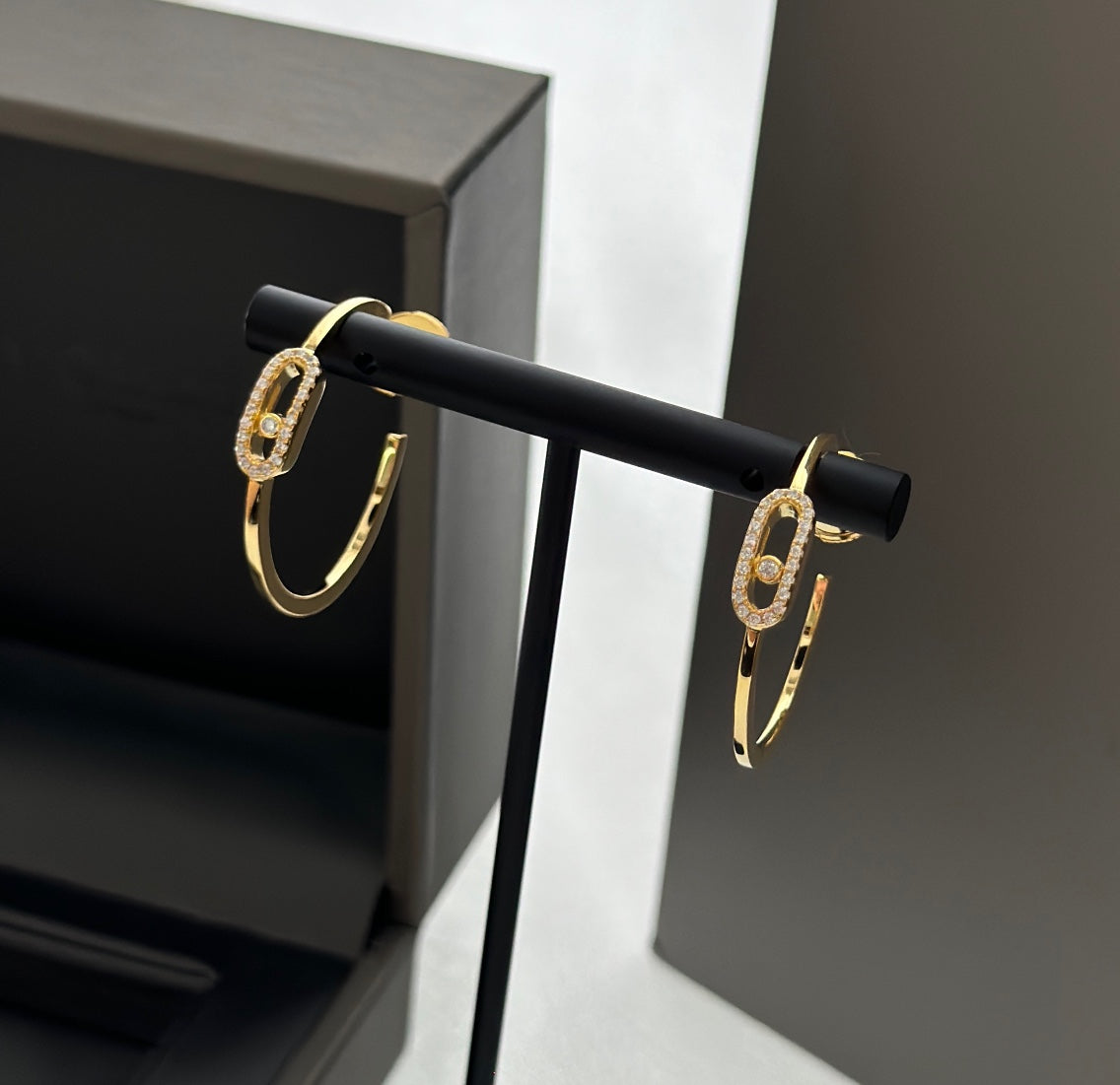 [Limara]CREOLES MOVE UNO PM DIAMOND EARRINGS
