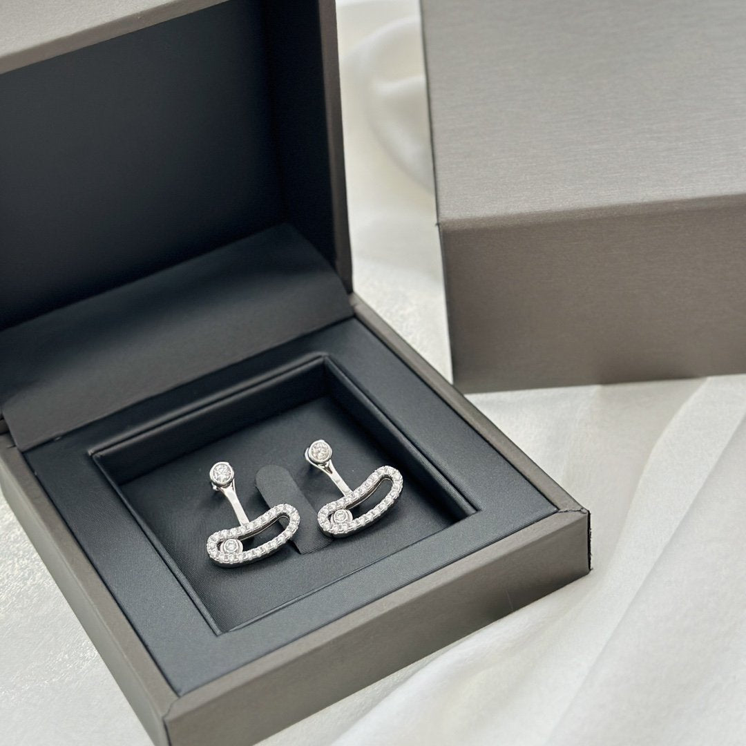 [Limara]MOVE UNO SILVER DIAMOND EARRINGS