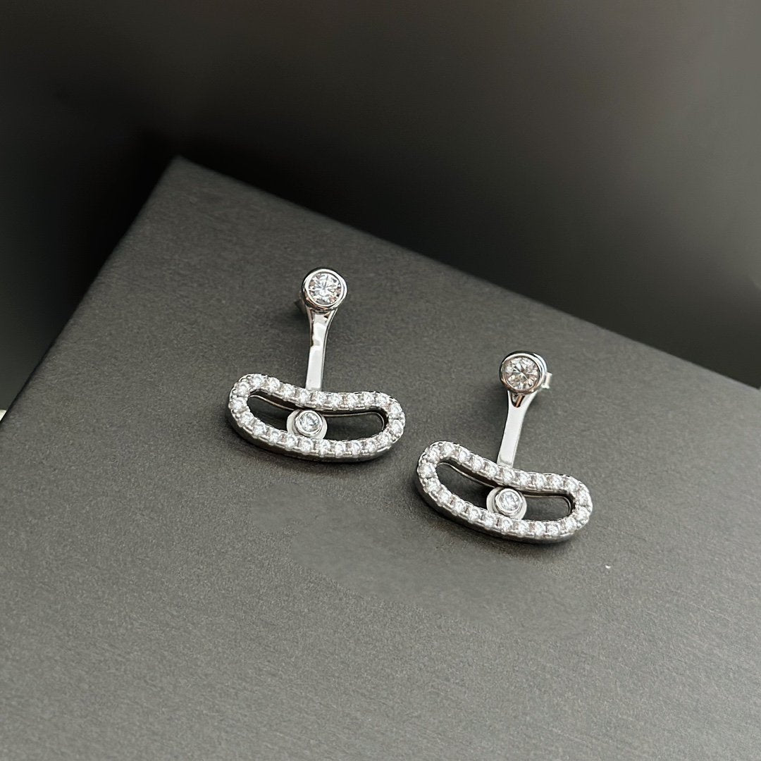 [Limara]MOVE UNO SILVER DIAMOND EARRINGS