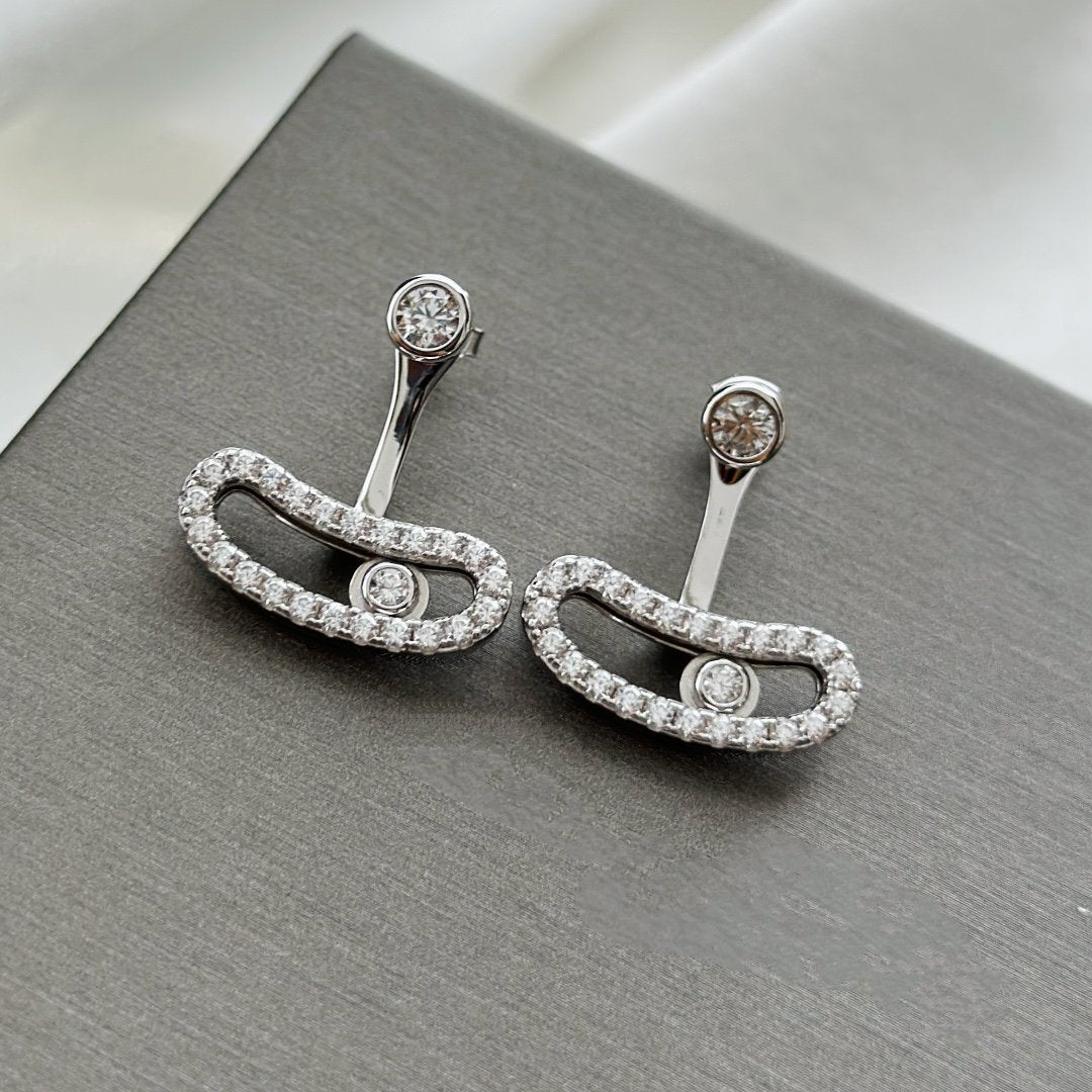 [Limara]MOVE UNO SILVER DIAMOND EARRINGS