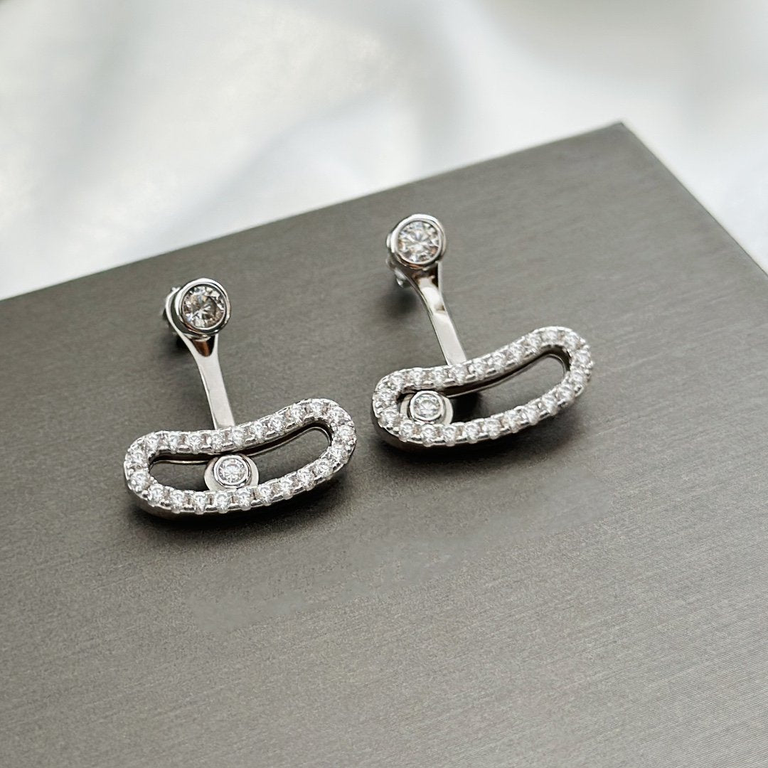 [Limara]MOVE UNO SILVER DIAMOND EARRINGS