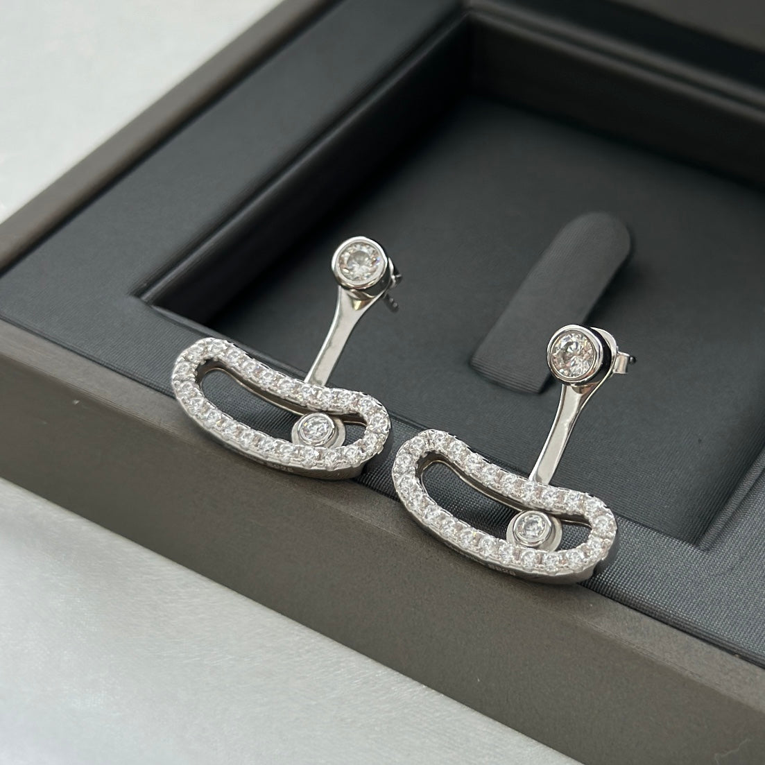 [Limara]MOVE UNO SILVER DIAMOND EARRINGS