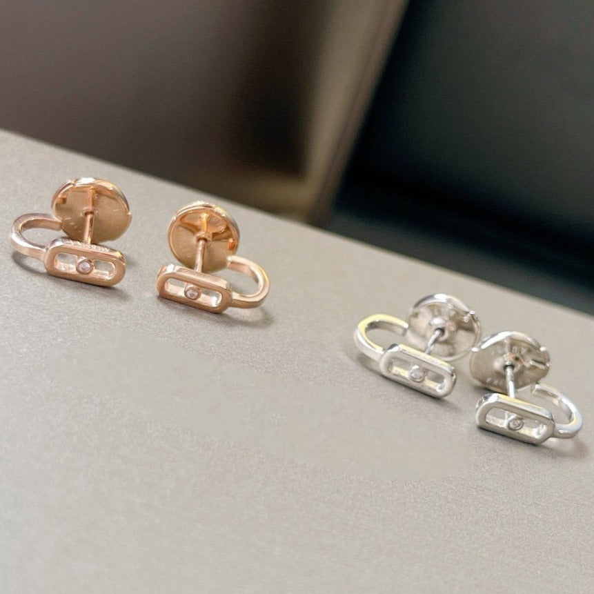 [Limara]CREOLES MOVE UNO MINI 1 DIAMOND EARRINGS