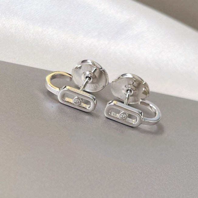 [Limara]CREOLES MOVE UNO MINI 1 DIAMOND EARRINGS
