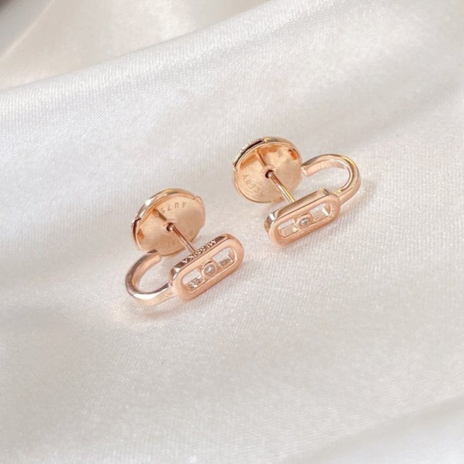 [Limara]CREOLES MOVE UNO MINI 1 DIAMOND EARRINGS