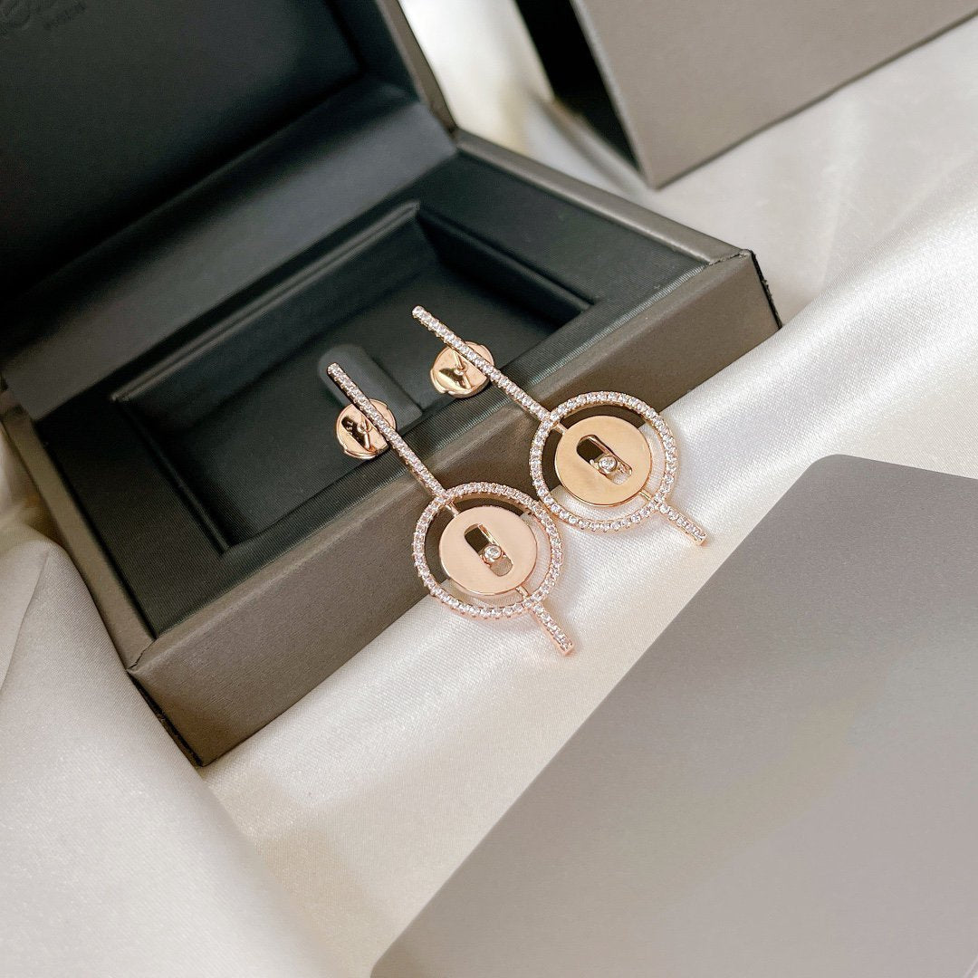 [Limara]LUCKY MOVE ARROW PINK GOLD DIAMOND EARRINGS