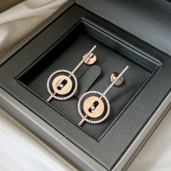 [Limara]LUCKY MOVE ARROW PINK GOLD DIAMOND EARRINGS