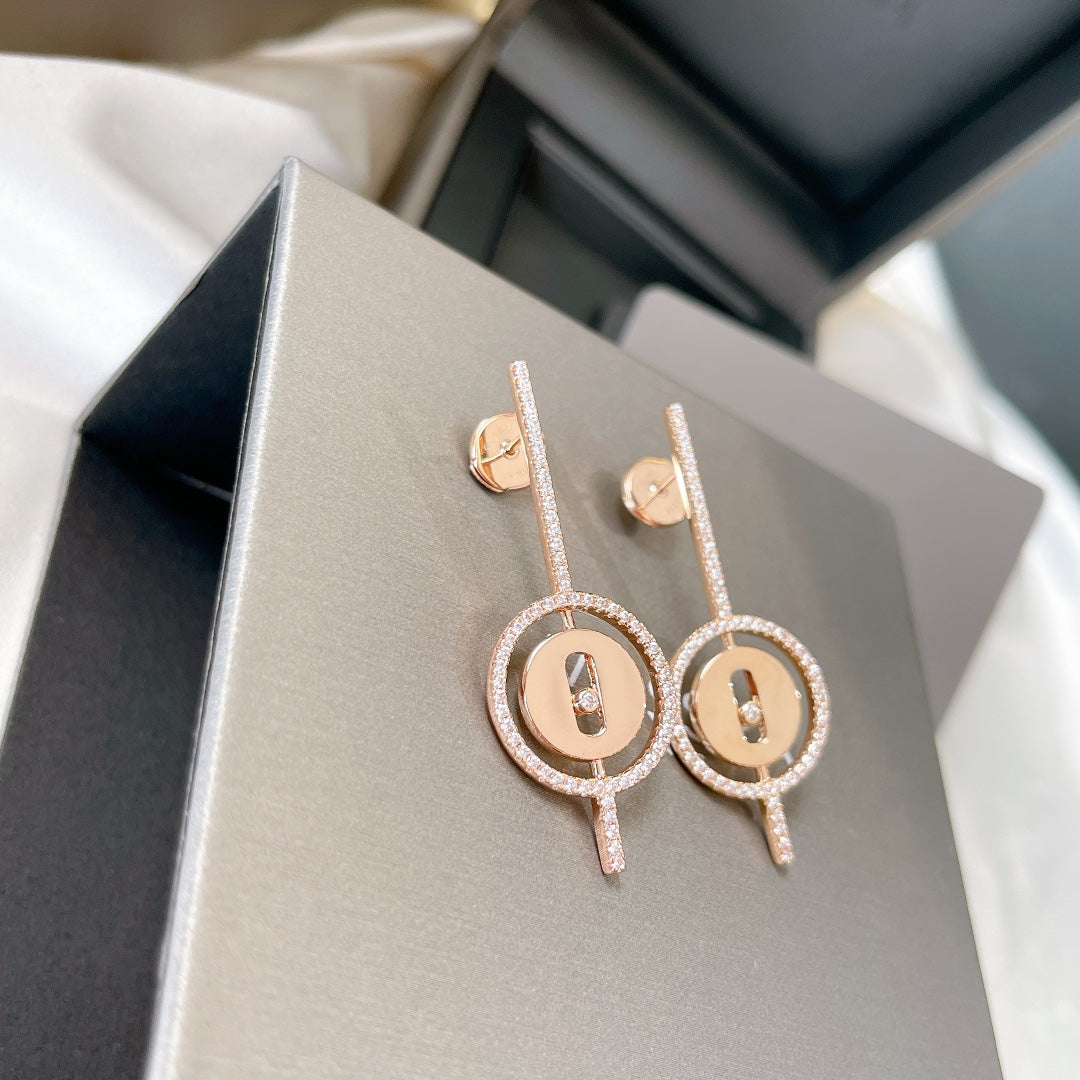 [Limara]LUCKY MOVE ARROW PINK GOLD DIAMOND EARRINGS