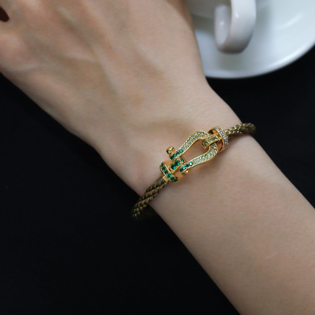 [Limara]FORCE 10 GOLD GREEN DIAMOND PAVED