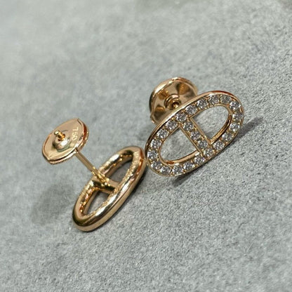 [Limara]HM FULL DIAMOND PIG NOSE STUD EARRINGS