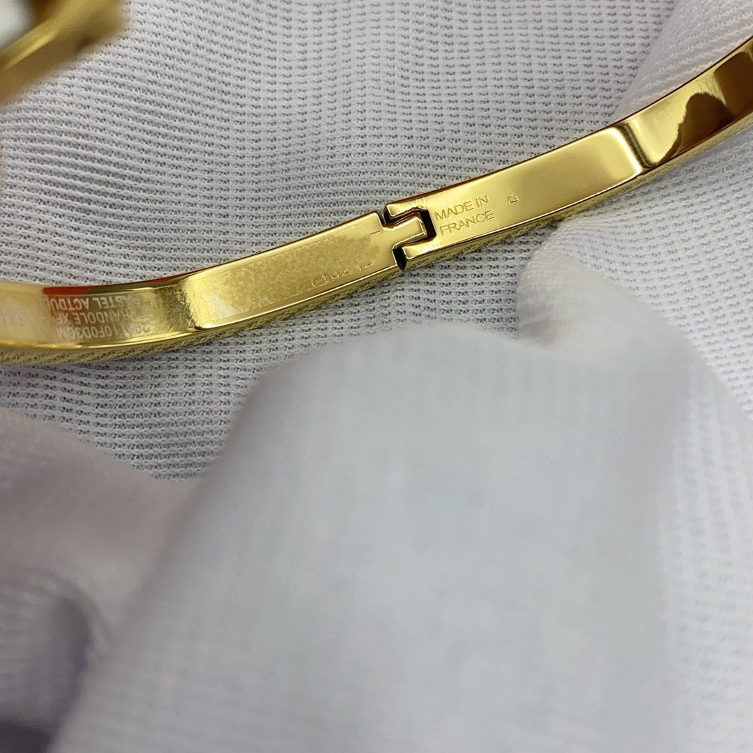 [Limara]CLASSIC HM CLIC WHITE 8MM ENAMEL BRACELET