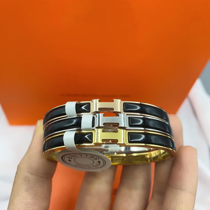 [Limara]CLASSIC HM CLIC BLACK 8MM ENAMEL BRACELET