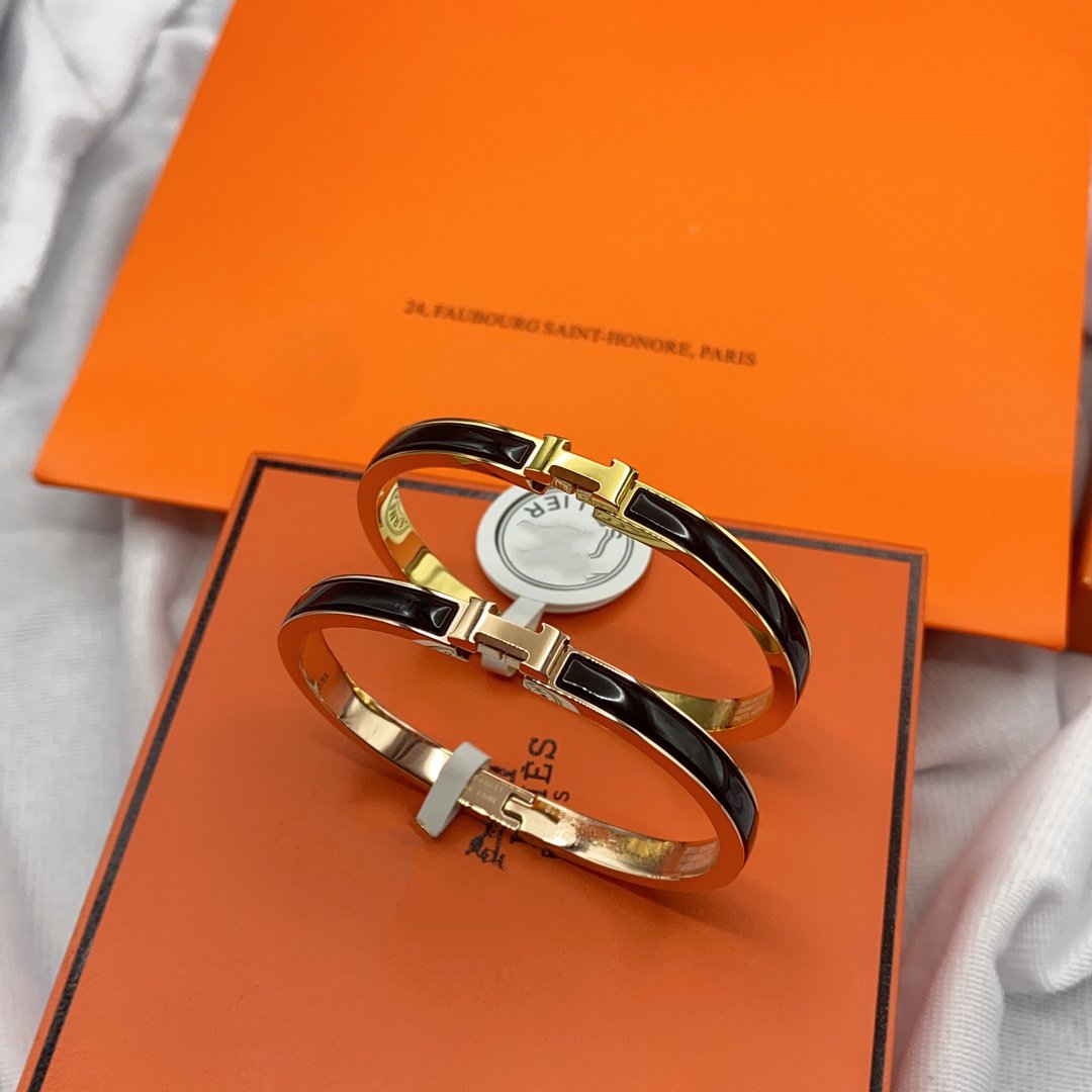 [Limara]CLASSIC HM CLIC BLACK 8MM ENAMEL BRACELET