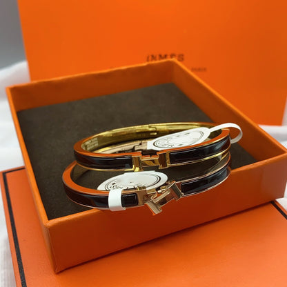 [Limara]CLASSIC HM CLIC BLACK 8MM ENAMEL BRACELET