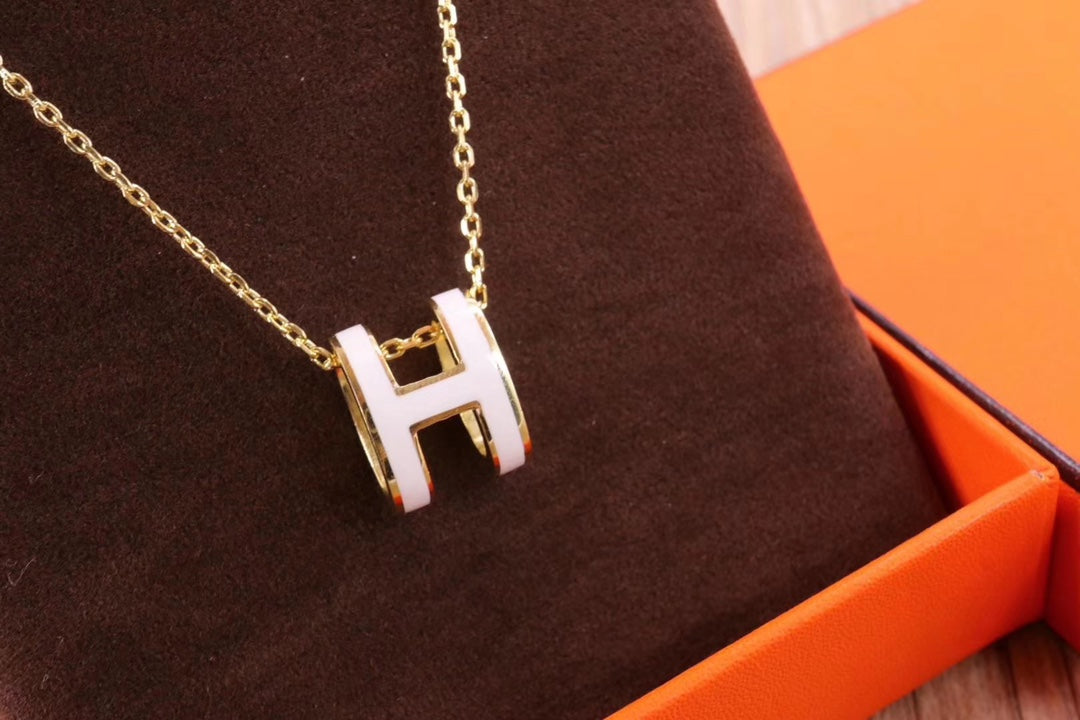 [Limara]HM CLIC YELLOW ENAMEL GOLD NECKLACE