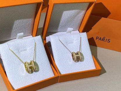 [Limara]HM CLIC YELLOW ENAMEL GOLD NECKLACE