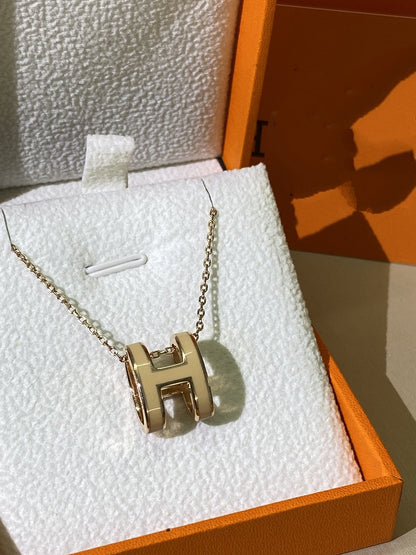 [Limara]HM CLIC YELLOW ENAMEL GOLD NECKLACE