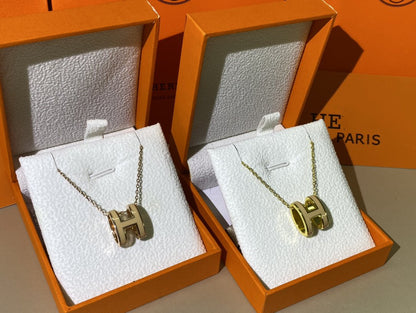 [Limara]HM CLIC YELLOW ENAMEL GOLD NECKLACE
