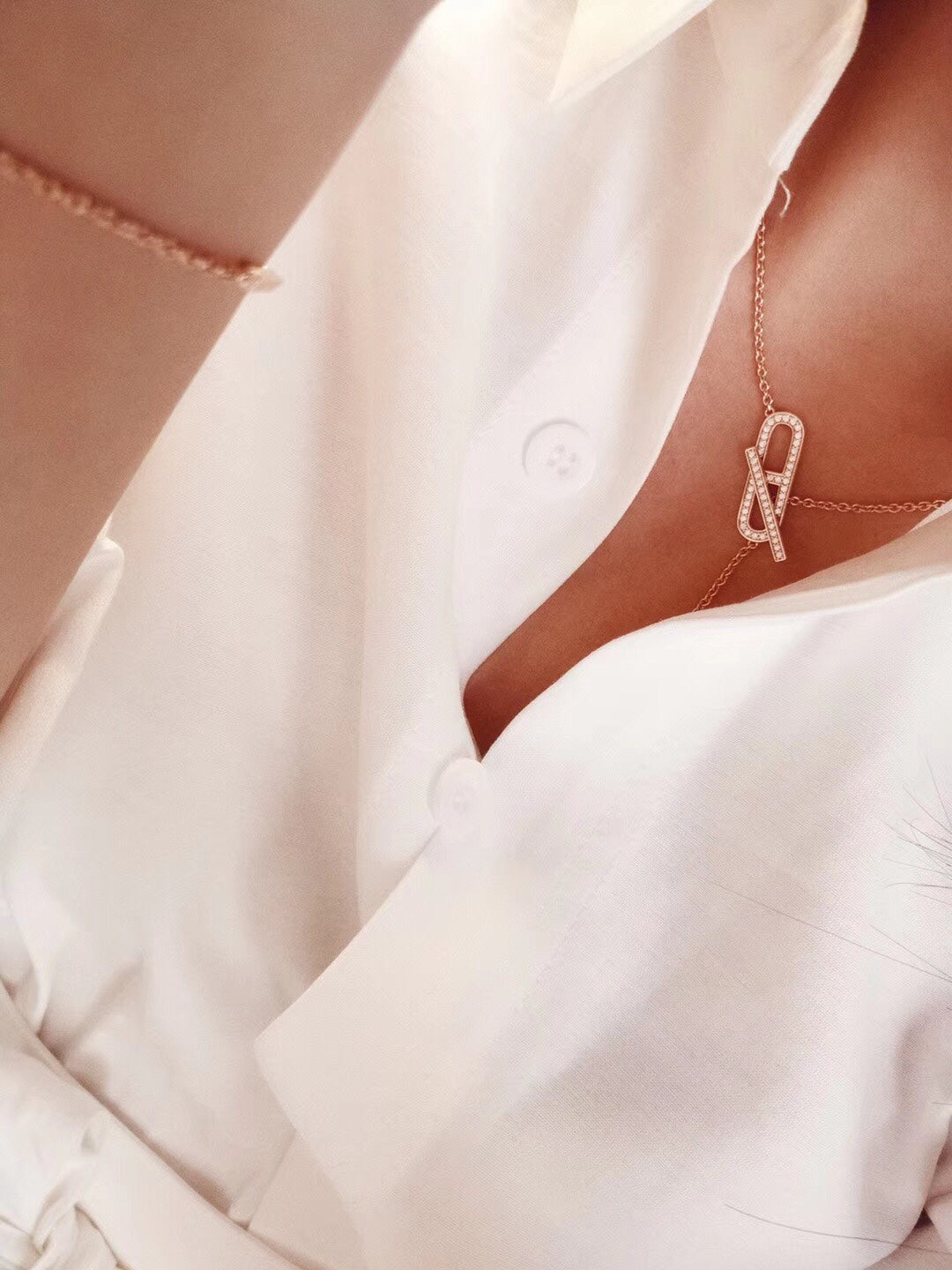 [Limara]HM FIRE PIG NOSE NECKLACE TRENDY STREET