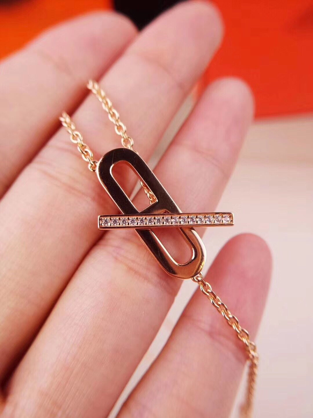 [Limara]HM NECKLACE PLATINUM ROSE GOLD DIAMOND