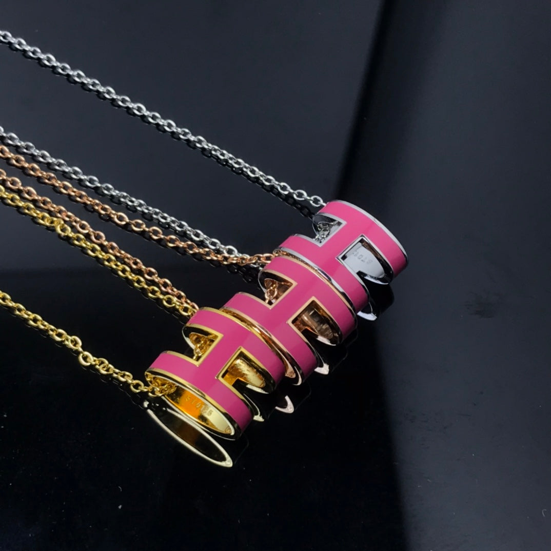 [Limara]H NECKLACE PINK