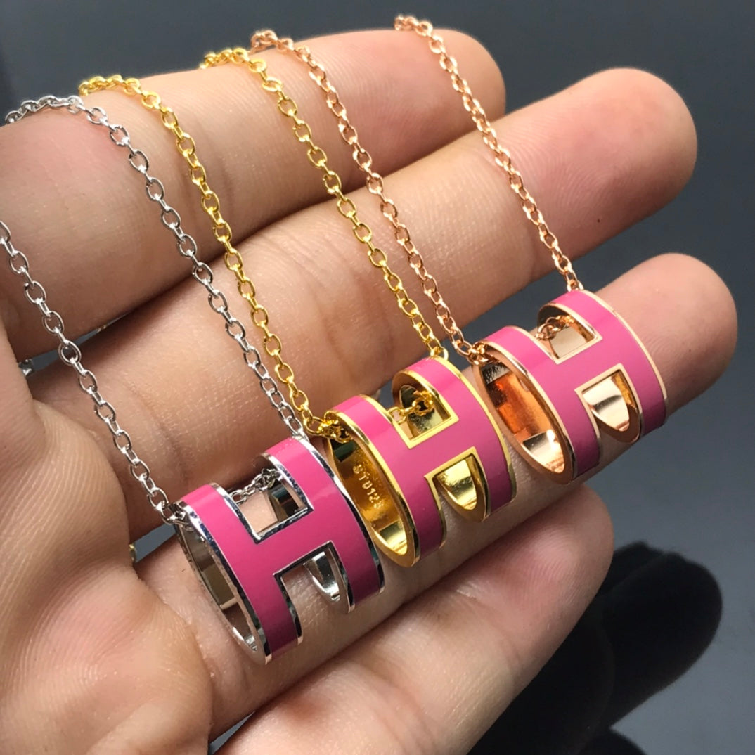 [Limara]H NECKLACE PINK
