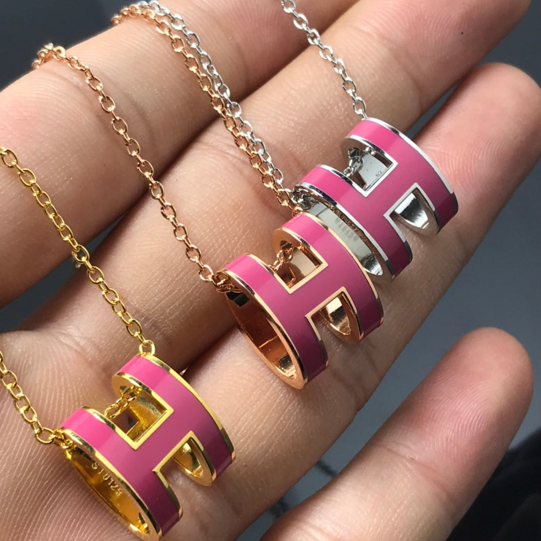 [Limara]H NECKLACE PINK