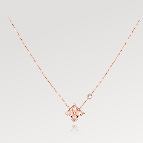 [Limara]STAR PINK MOP 1 DIAMOND ROSE GOLD NECKLACE