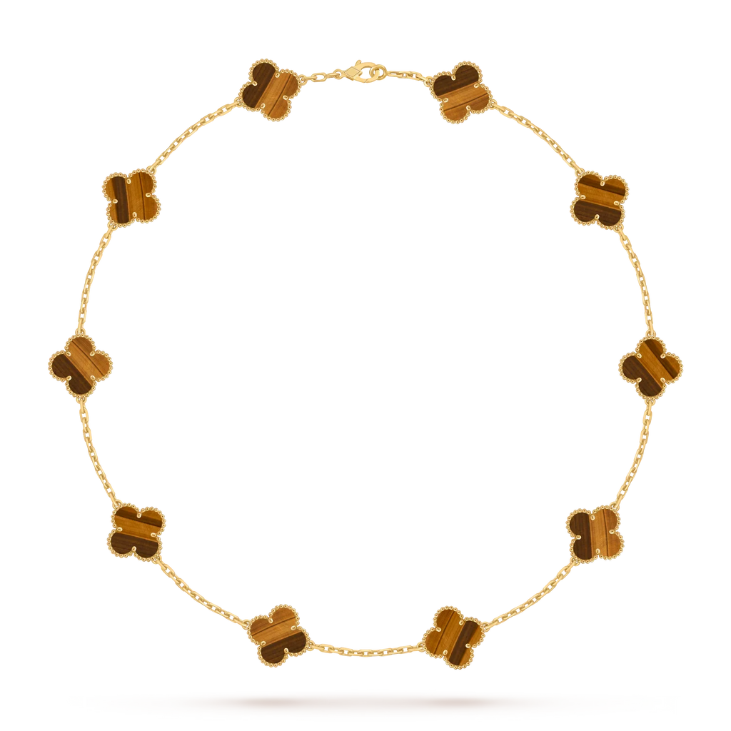 [Limara]CLASSIC LUCKY 10-MOTIF CLOVER NECKLACE GOLD COLLECTION