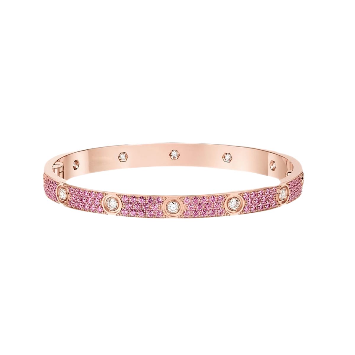 [Limara] 2026 PAVE GEMSTONE LOVE BRACELET 6.1MM 10 DIAMONDS