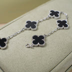 [Limara]LUCKY CLOVER 5モチーフブレスレット - BLACK OXNYコレクション