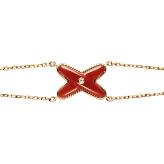 [Limara]JEUX BRACELET CARNELIAN ROSE GOLD 1 DIAMOND