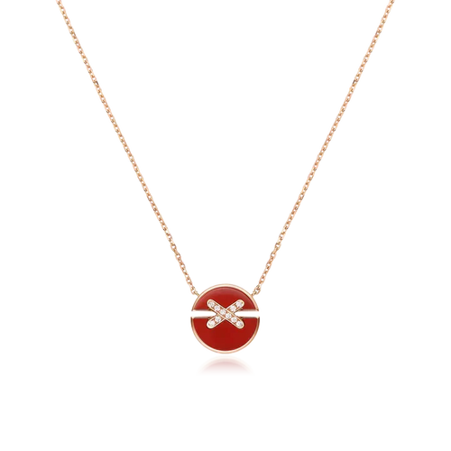 [Limara]JEUX DE ROSE GOLD DIAMOND NECKLACE
