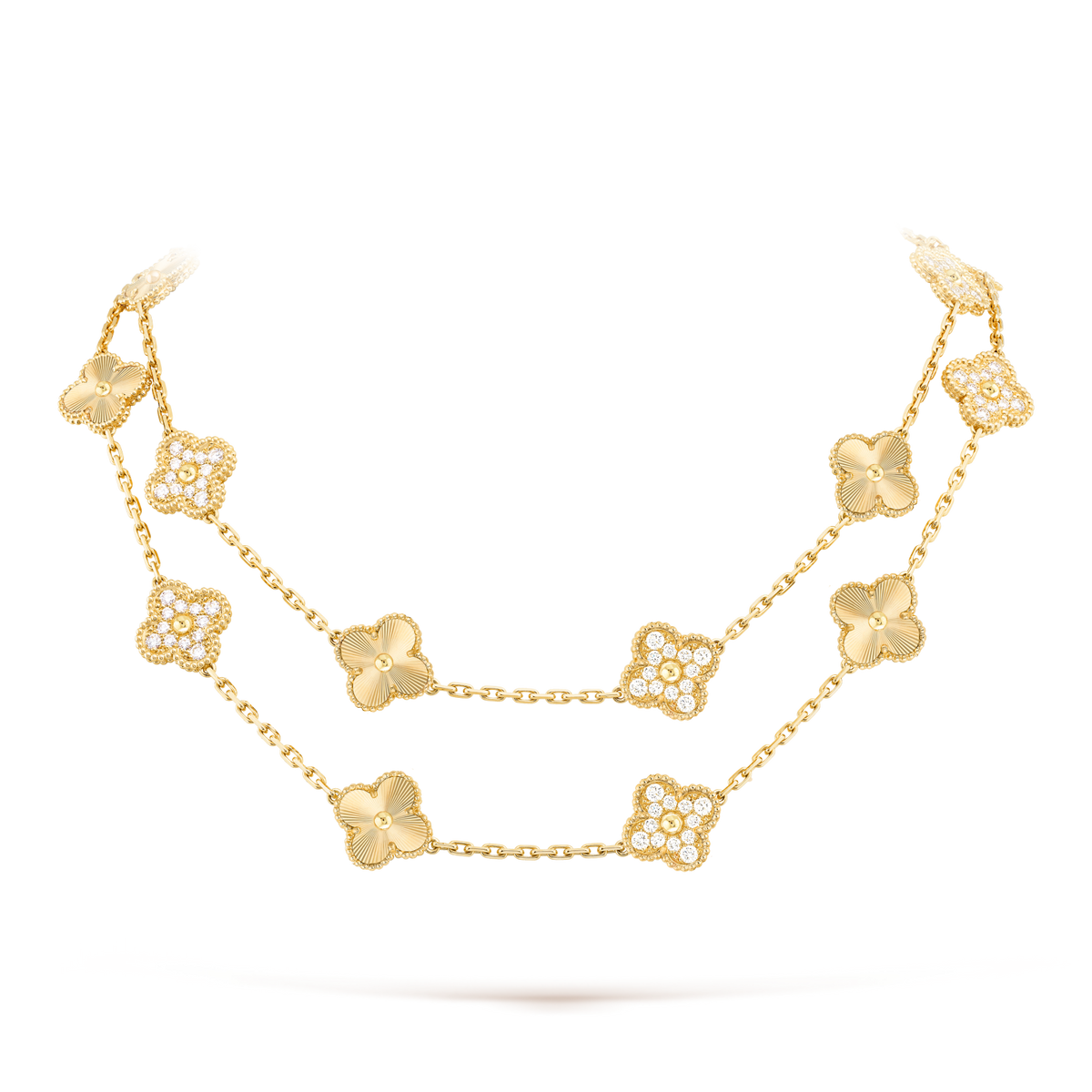 [Limara]CLOVER 20 MOTIFS LASER DIAMOND NECKLACE